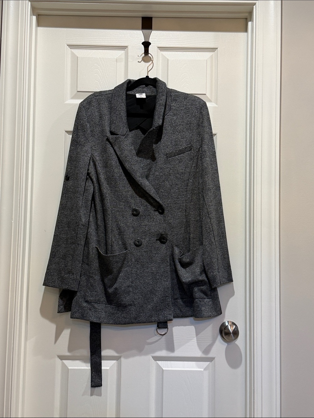 CAbi Charcoal Double-Breasted Blazer
